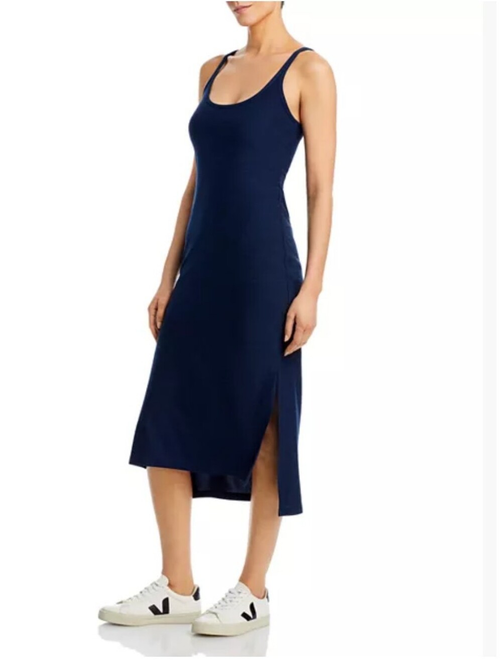 NWT Beyond YogaFeatherweight Resort Navy Side Slit Tank Dress